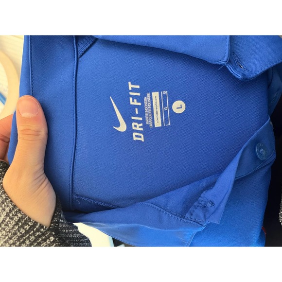 Nike Gators Dri Fit Polo UF Mens large University Florida Blue Shirt Football - Picture 2 of 5